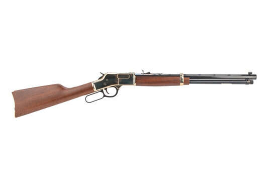 Henry Big Boy Classic 357 Magnum Lever Action Rifle in Brass has american walnut furniture